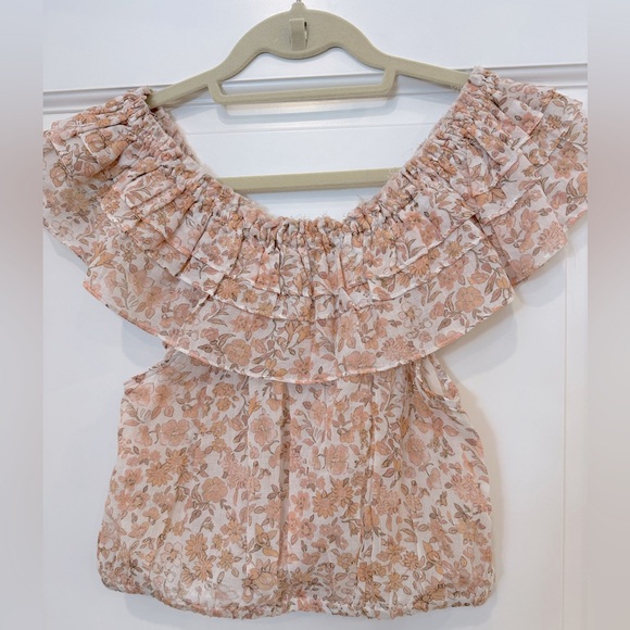 NEW Loveshackfancy Dorin off shoulder floral crop top - Picture 6 of 11